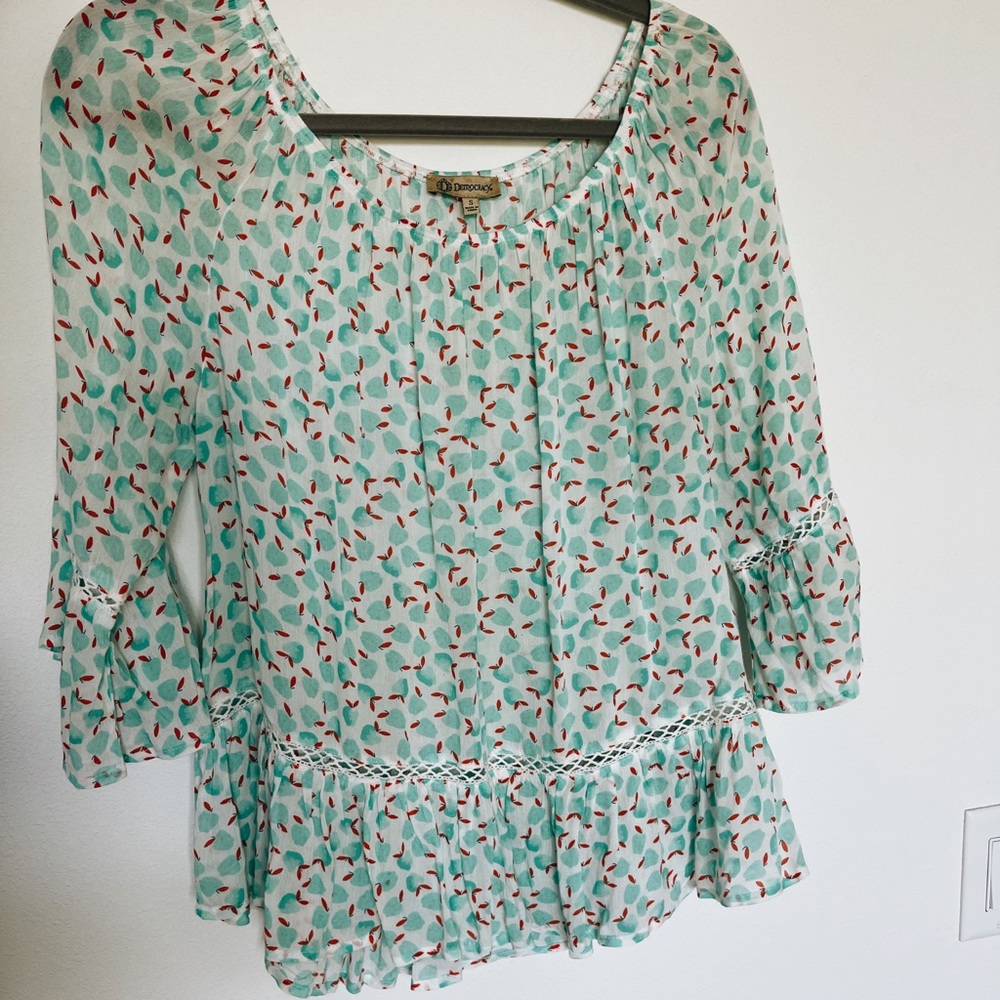Democracy Apple Novelty Print Top